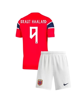 Billige Fotballdrakt Norge Erling Haaland #9 Replika Hjemmedraktsett Barn VM 2026 Kortermet (med bukser)